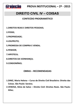 DIREITO CIVIL IV &ndash; COISAS