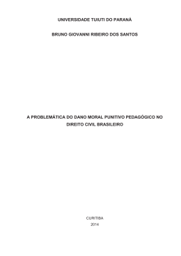 a problematica do dano moral punitivo pedagogico no direito civil
