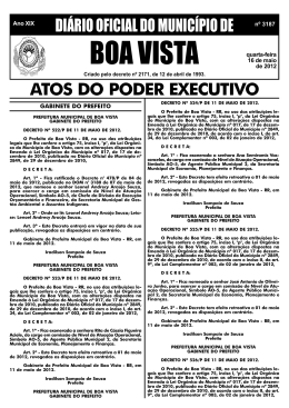 dom n&ordm; 3187.pmd - Prefeitura Municipal de Boa Vista