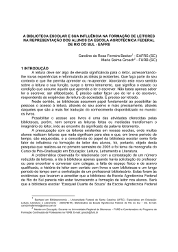 a biblioteca escolar e sua influ&ecirc;ncia na forma&ccedil;&atilde;o de leitores na