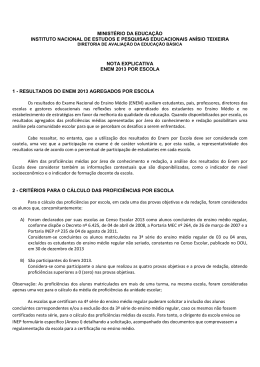 Nota Explicativa &ndash; Enem 2013 por escola