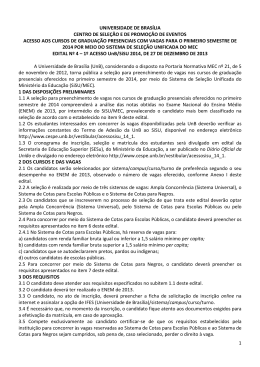 Edital n° 4 - Abertura - CESPE / UnB