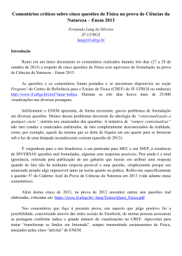 Questões de Física com equívocos de formulação nos ENEM 2013