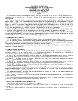 Edital do Vestibular 2013 - Coperves