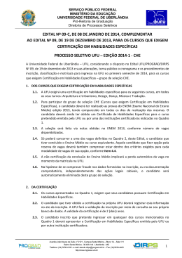 Edital 09-C: Grupo CHE - Diretoria de Processos Seletivos