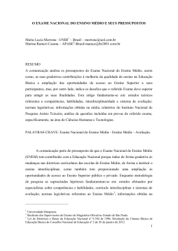 1 O EXAME NACIONAL DO ENSINO M&Eacute;DIO E SEUS