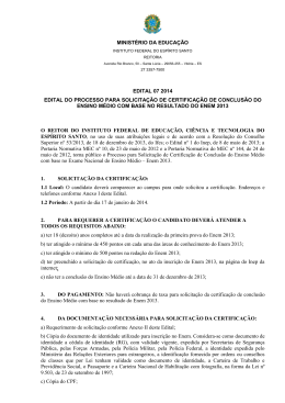 Edital - Instituto Federal do Espírito Santo - IFES