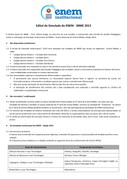 Edital do Simulado do ENEM - SBME 2013