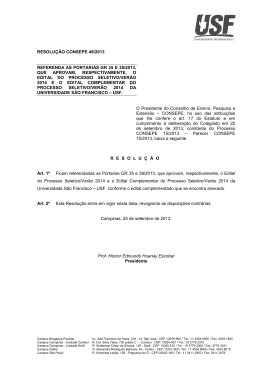 RESOLU&Ccedil;&Atilde;O CONSEPE 49-2013 - Universidade S&atilde;o Francisco
