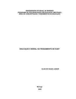 educação e moral no pensamento de kant