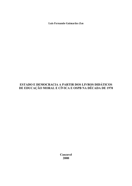 ESTADO E DEMOCRACIA A PARTIR DOS LIVROS
