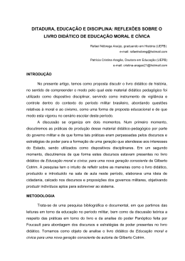 DITADURA, EDUCA&Ccedil;&Atilde;O E DISCIPLINA: REFLEX&Otilde;ES SOBRE O