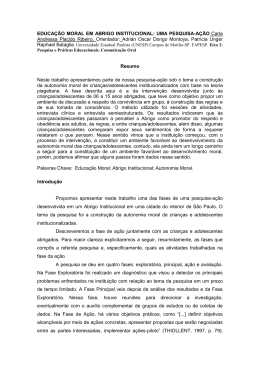 EDUCA&Ccedil;&Atilde;O MORAL EM ABRIGO INSTITUCIONAL