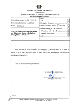 Ofício Circular n.º 076 - Secretaria Regional Educação Recursos