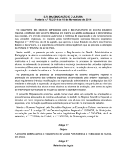 Portaria n&ordm; 75/2014, 18 de novembro