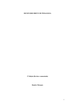 DICION&Aacute;RIO BREVE DE PEDAGOGIA 2&ordf; Edi&ccedil;&atilde;o (Revista e