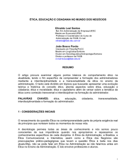 2- &Eacute;tica, Educa&ccedil;&atilde;o e Cidadania