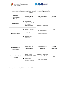 Critérios EMRC-1º ciclo - Agrupamento de Escolas de Esgueira