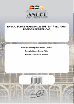 ensaio sobre mobilidade sustent&aacute;vel para regi&otilde;es perif&eacute;ricas