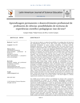 aprendizagem permanente e desenvolvimento profissional de