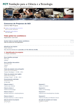 Projecto e relat&oacute;rio relativo a 2014