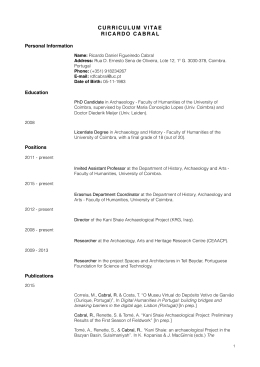 Ricardo Cabral CV ING - The American University of Iraq Sulaimani