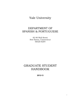 Yale University GRADUATE STUDENT HANDBOOK