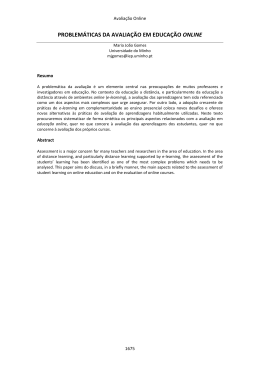 problem&aacute;ticas da avalia&ccedil;&atilde;o em educa&ccedil;&atilde;o online