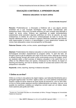 EDUCA&Ccedil;&Atilde;O A DIST&Acirc;NCIA: A APRENDER ONLINE 1