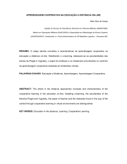 APRENDIZAGEM COOPERATIVA NA EDUCA&Ccedil;&Atilde;O A DIST&Acirc;NCIA