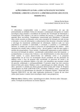 a&ccedil;&otilde;es formativas para a educa&ccedil;&atilde;o online no ensino superior