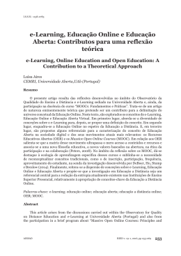 e-Learning, Educa&ccedil;&atilde;o Online e Educa&ccedil;&atilde;o Aberta - e-Spacio