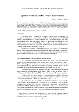 A pr&aacute;tica docente em EAD no contexto da cibercultura