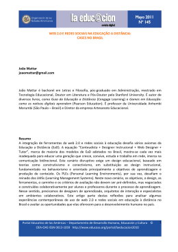 Web 2.0 e redes sociais na educa&ccedil;&atilde;o a dist&acirc;ncia: Cases no Brasil