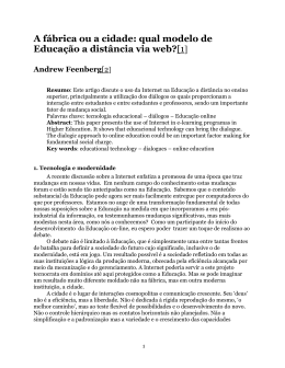 qual modelo de Educa&ccedil;&atilde;o a dist&acirc;ncia via web?[1]