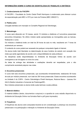INFORMA&Ccedil;&Otilde;ES SOBRE O CURSO DE ODONTOLOGIA DO