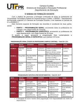 IV SEMANA DE FORMA&Ccedil;&Atilde;O DOCENTE