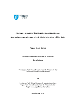 OS CAMPI UNIVERSITÁRIOS NAS CIDADES DOS BRICS Arquitetura