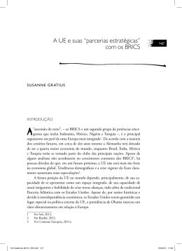 A uE e suas &ldquo;parcerias estrat&eacute;gicas&rdquo; com os BrIcS