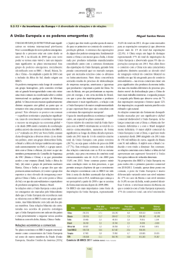 A Uni&atilde;o Europeia e os poderes emergentes (I)