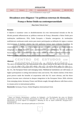 As pol&iacute;ticas externas de Alemanha, Fran&ccedil;a e Reino