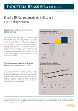 Brasil e BRICs: retomada da indústria à crise é diferenciada