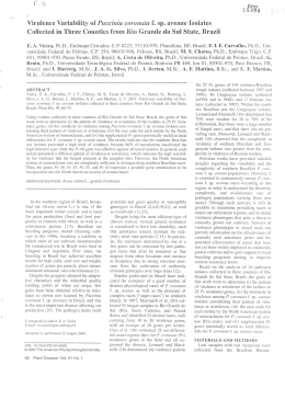 Virulence Variability of Puccinia coronata f. Sp - Ainfo