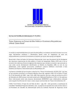 Servi&ccedil;o de Partilha de Informa&ccedil;&atilde;o n&ordm; 19_2012 - CIP