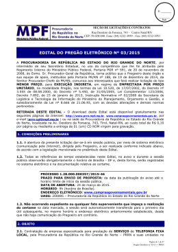 Edital - Telefonia Fixa LOCAL - Procuradoria da Rep&uacute;blica no