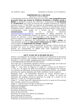 COMUNICADO CG nº 882/2015 (Processo nº 2014/76268) A
