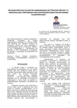 as boas pr&aacute;ticas de gest&atilde;o disseminadas no terceiro setor: h&aacute;