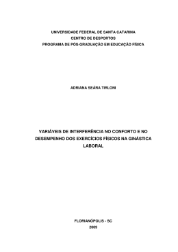 vari&aacute;veis de interfer&ecirc;ncia no conforto e no desempenho dos