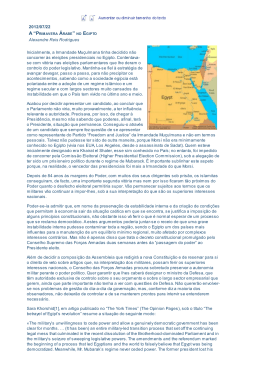 A &ldquo;Primavera &Aacute;rabe&rdquo; no Egipto