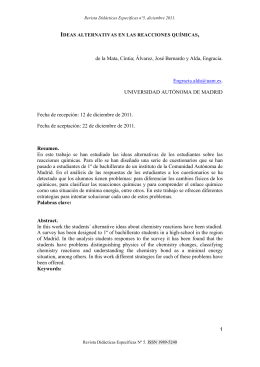 Ideas alternativas en las reacciones qu&iacute;micas